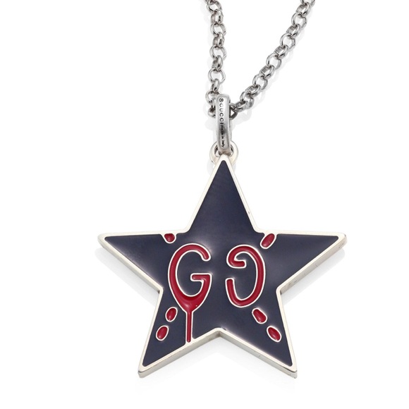 Gucci Other - New Authentic Gucci Navy Ghost Star Necklace 20"